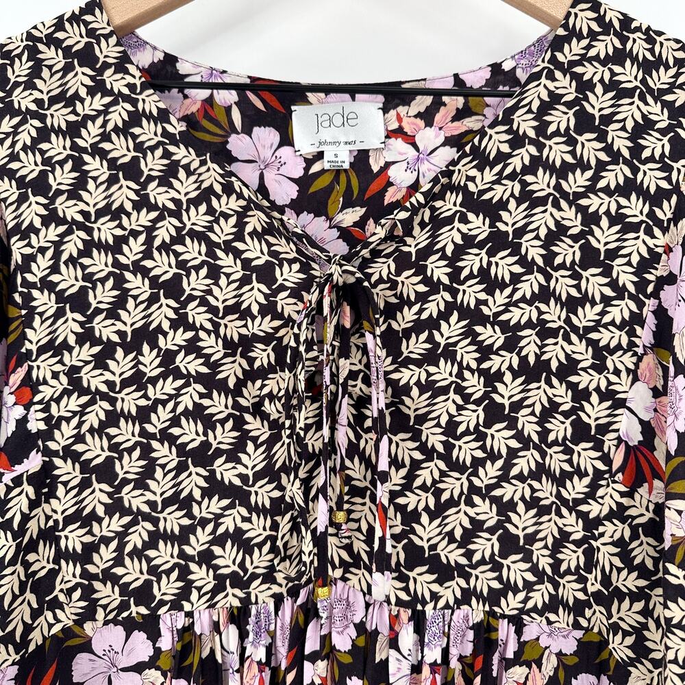 Johnny Was Jade Ameesha Multi Floral Peasant 3/4 Sleeve Blouse Size Small - Picture 4 of 10